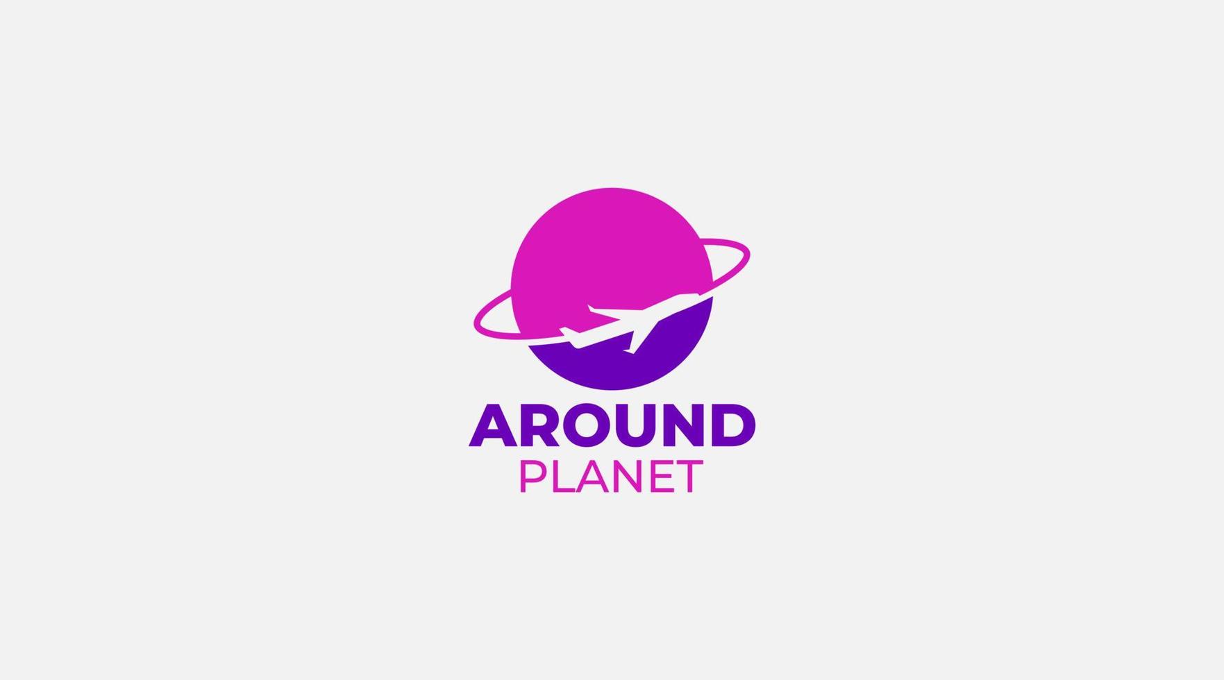 planète avion logo design illustration vectorielle vecteur