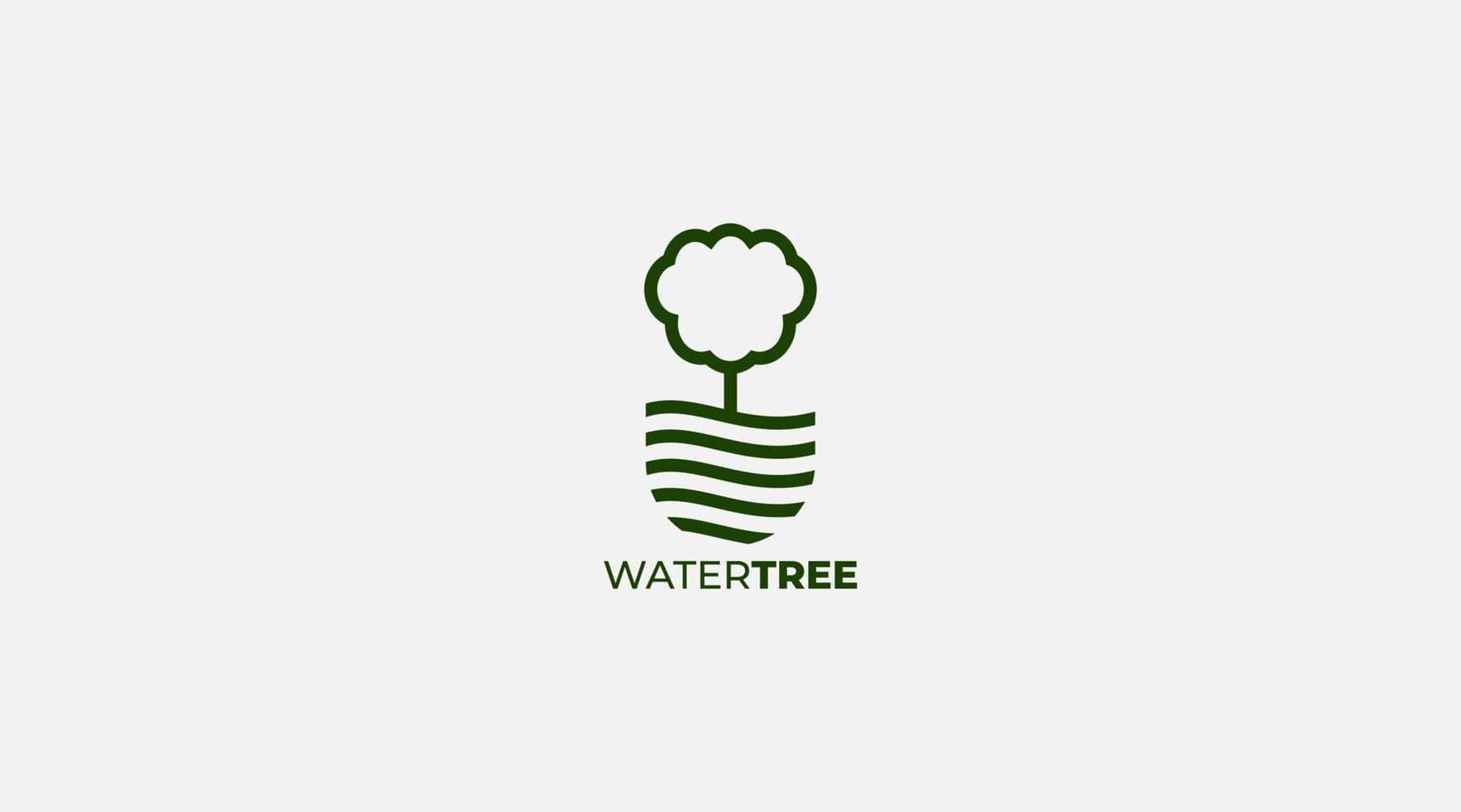 modèle d'icône de conception de vecteur de logo d'arbre d'eau