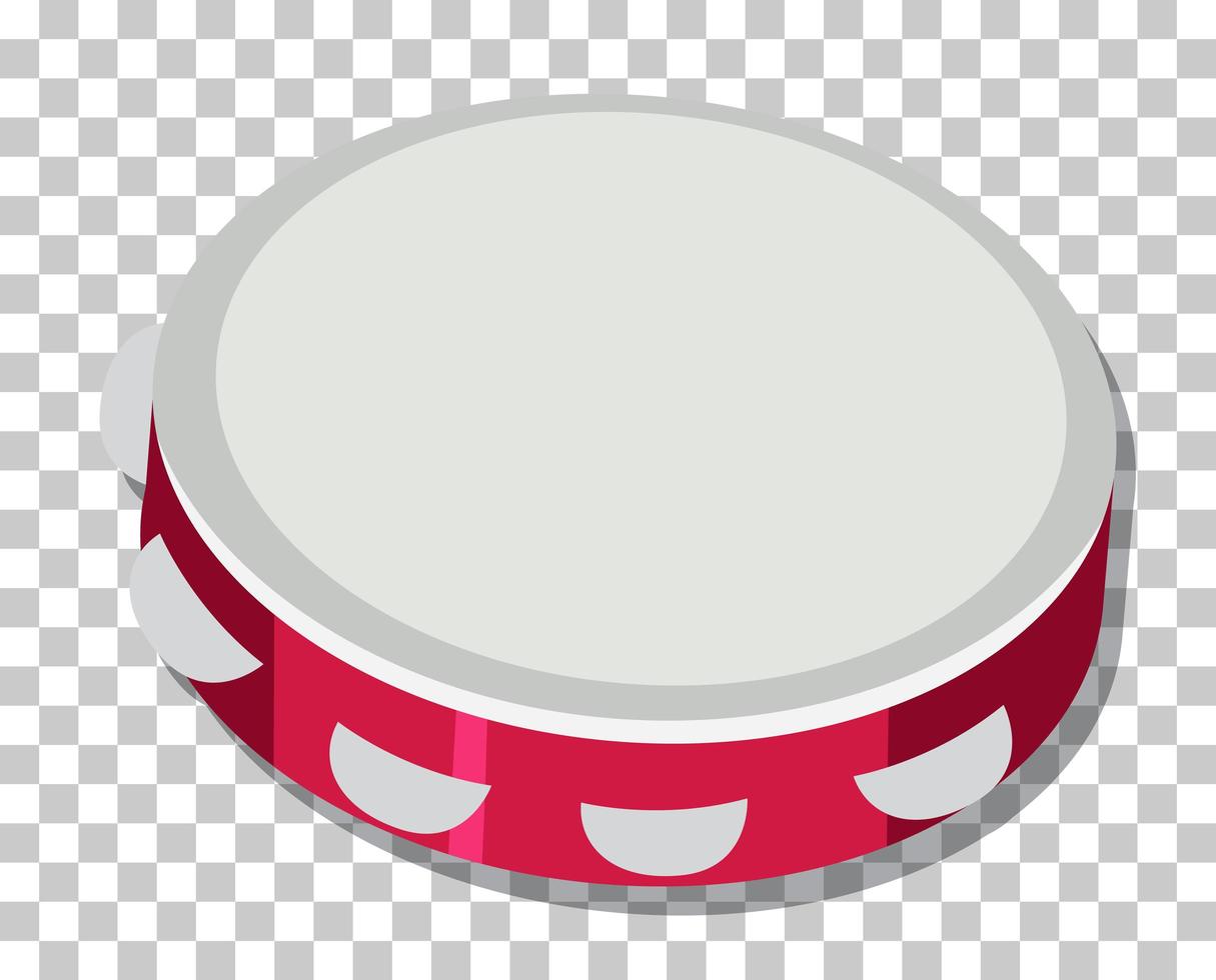 style de dessin animé de tambourin isolé sur fond transparent vecteur