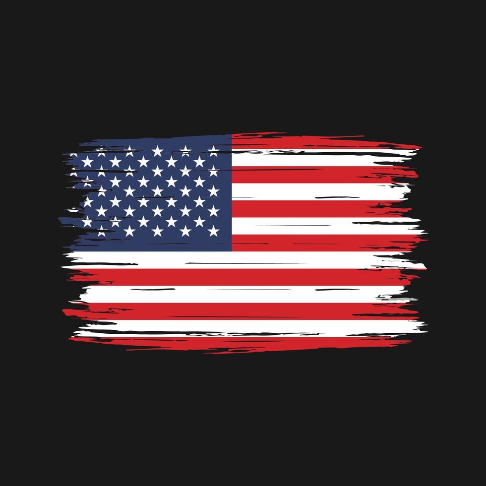pinceau drapeau américain vecteur