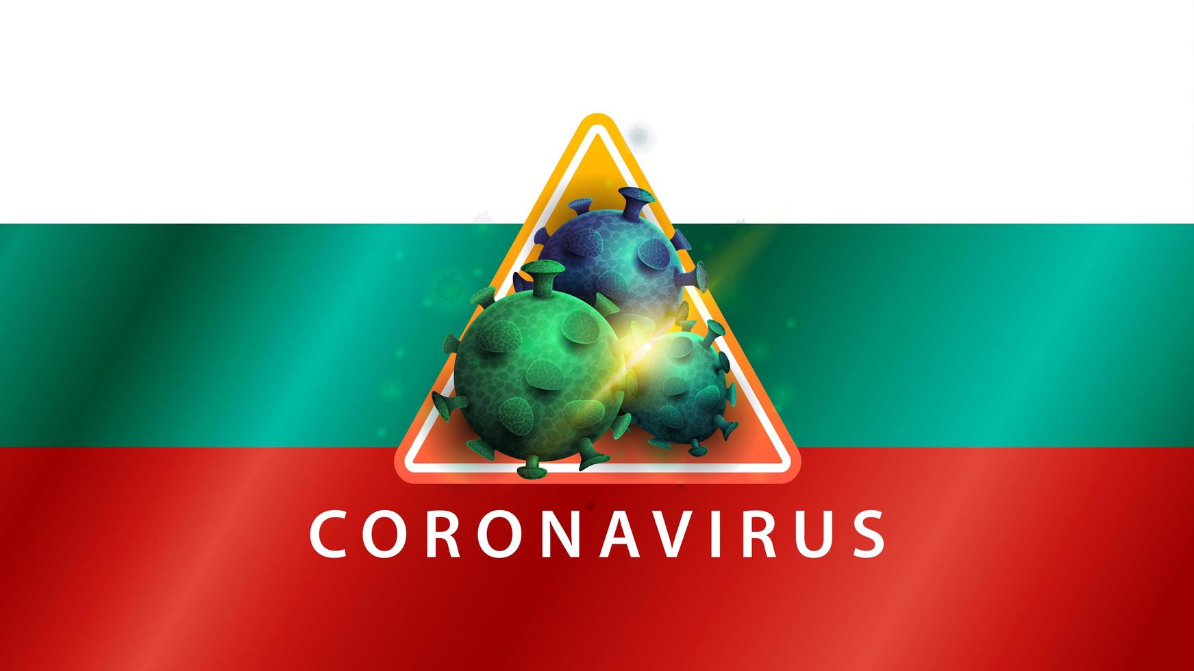 signe du coronavirus covid-2019 sur le drapeau de la bulgarie vecteur