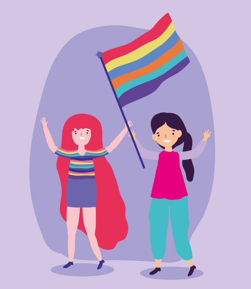 personnages de dessins animés lgbtqi pour la célébration de la fierté vecteur