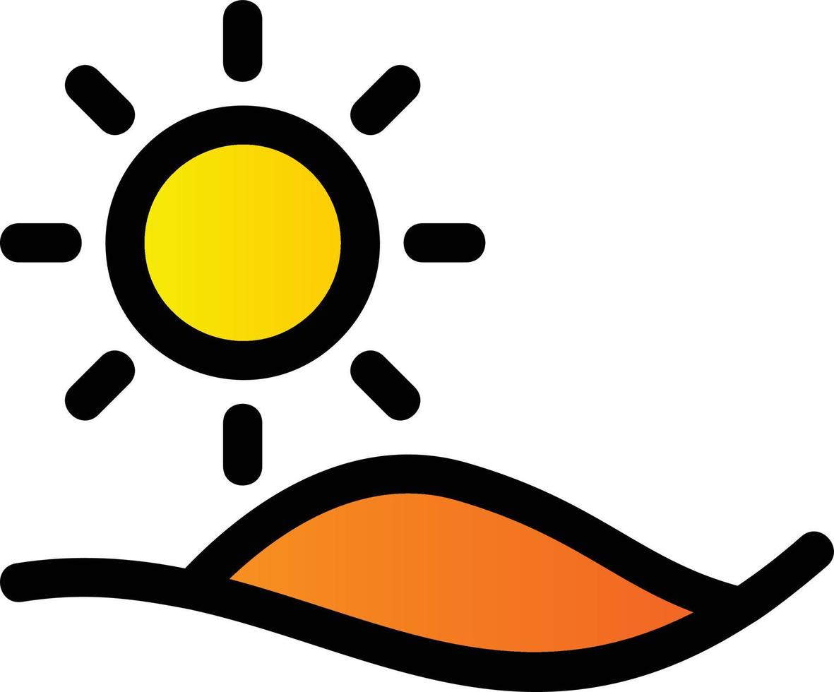 icône remplie de soleil vecteur