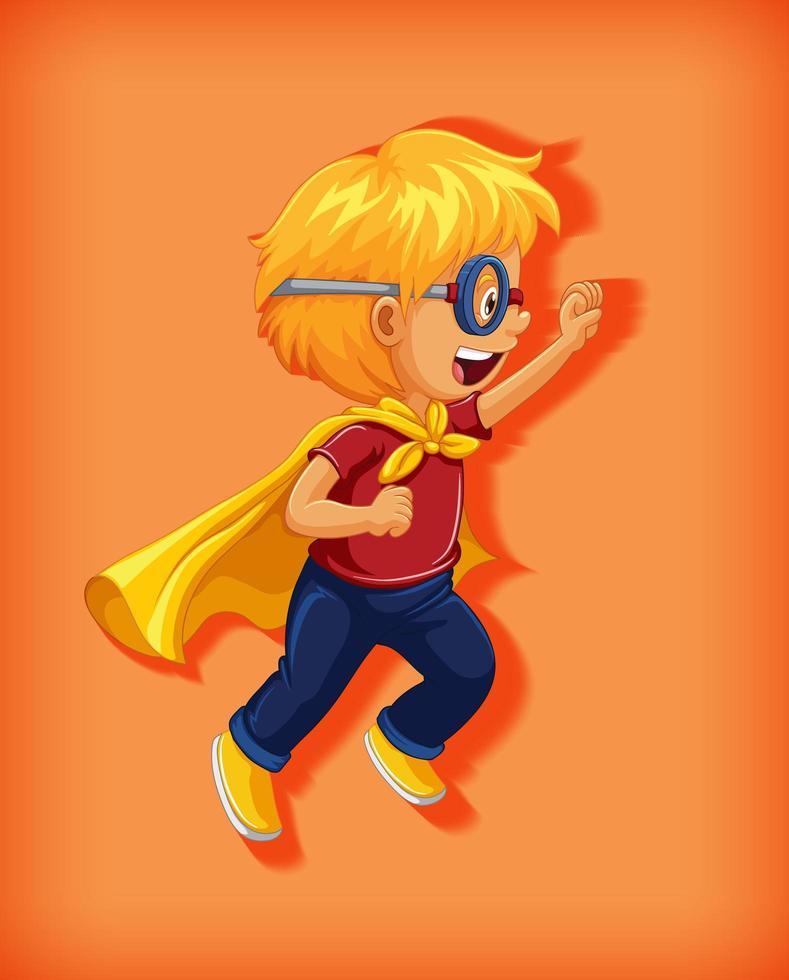 garçon portant super-héros avec étranglement en position debout portrait de personnage de dessin animé isolé vecteur