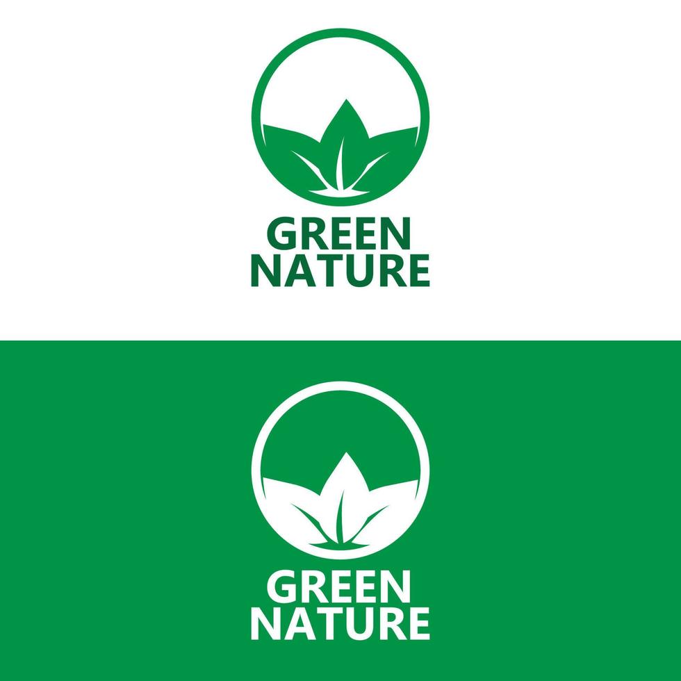 logo de la feuille vecteur symbole d'énergie écologique avec un design de couleur verte naturelle pour la technologie de recyclage organique.