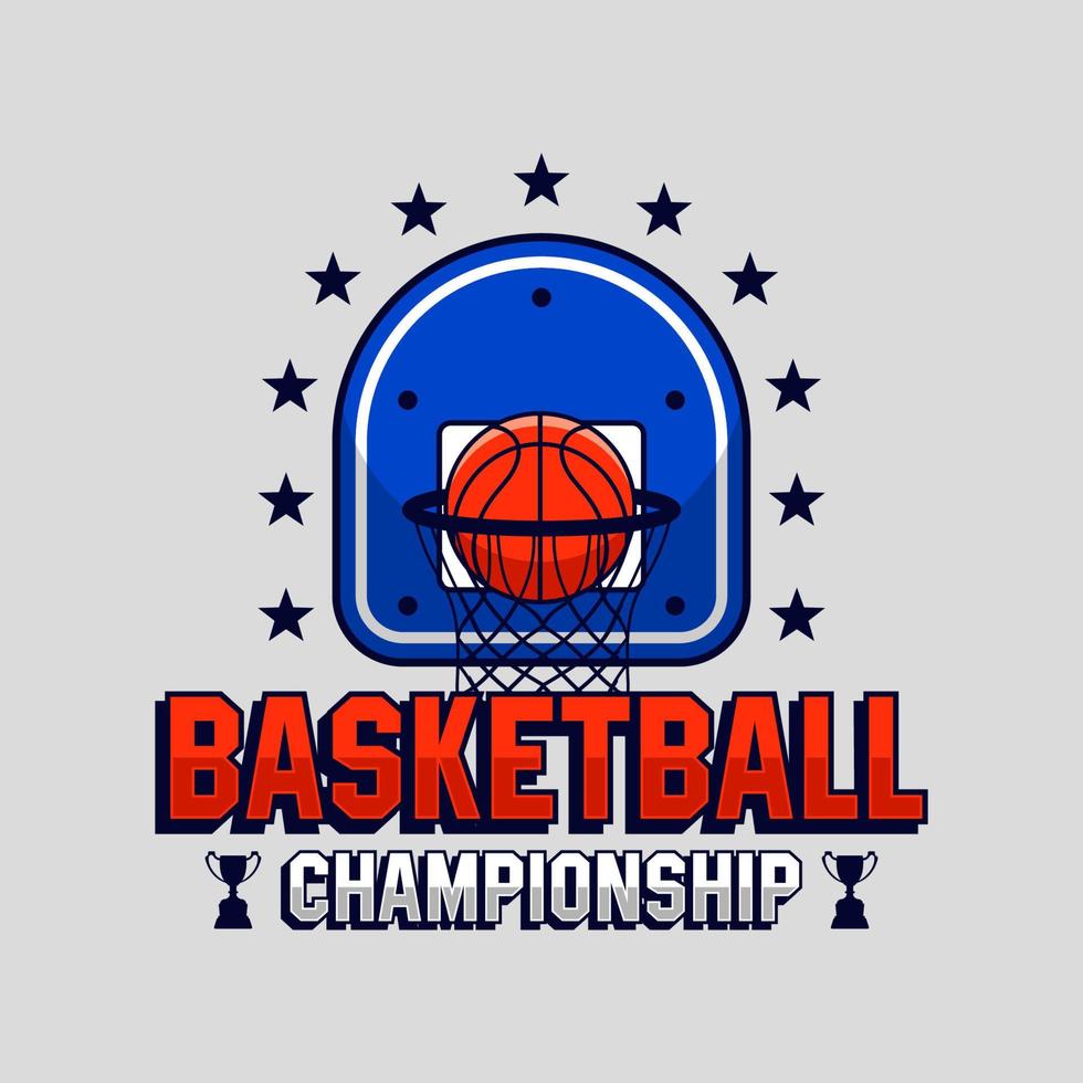 logo de conception de vecteur de championnat de basket-ball