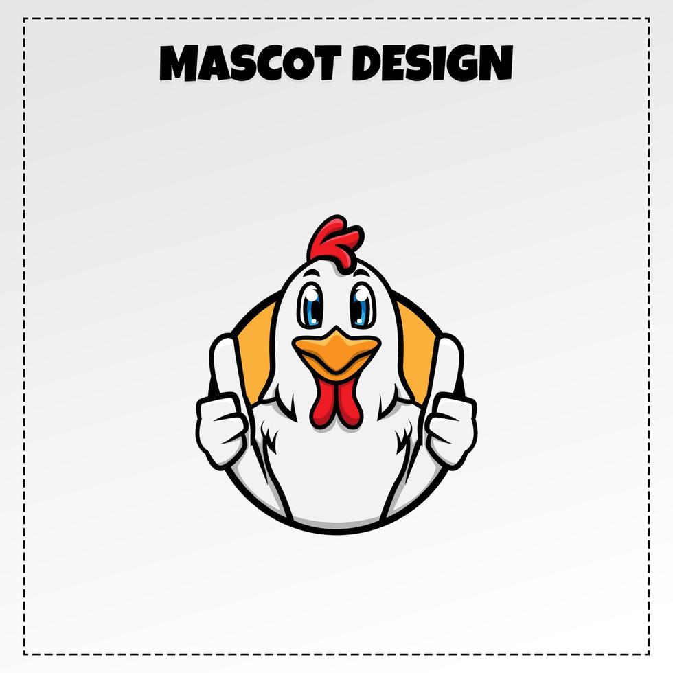 nourriture logo poulet mascotte illustration vecteur conception