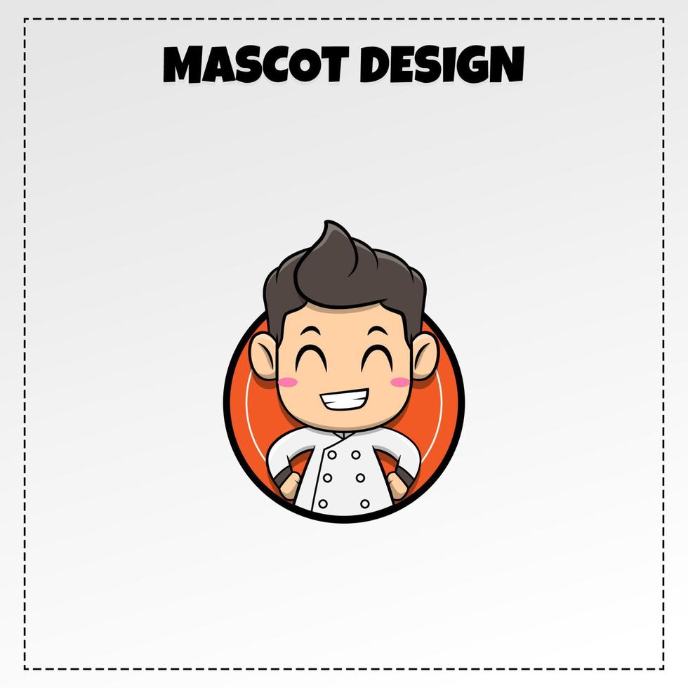 nourriture logo chef mascotte illustration vecteur conception