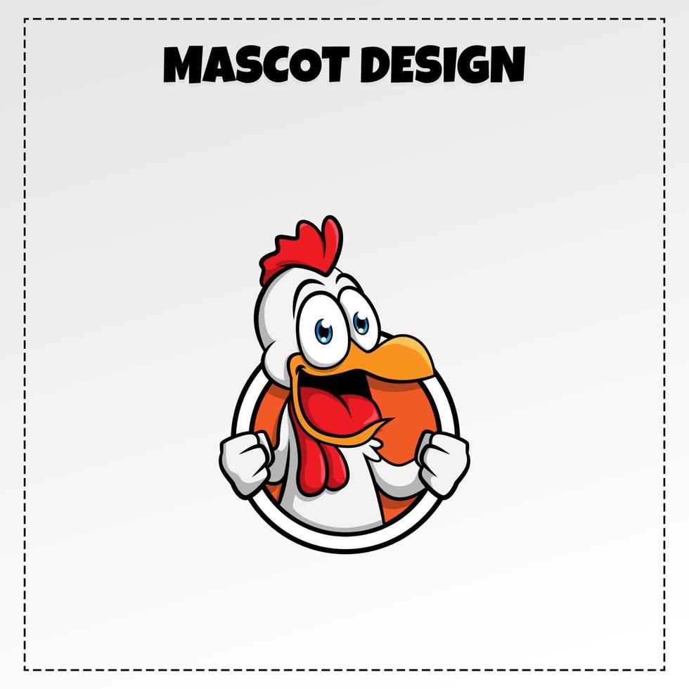 nourriture logo poulet mascotte illustration vecteur conception