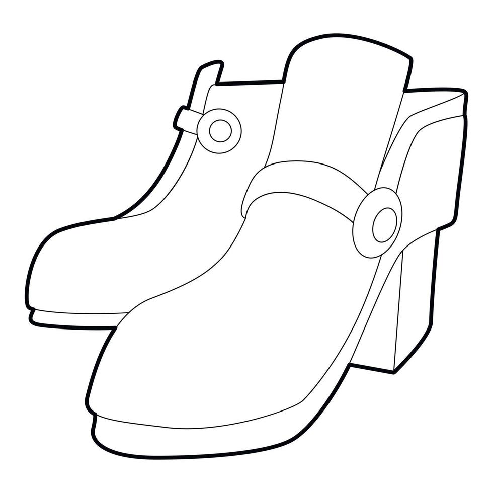 icône de deux bottes, style de contour vecteur