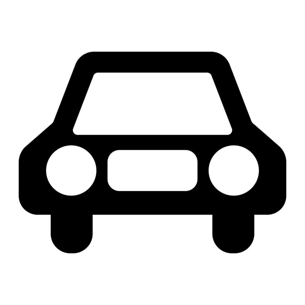 icône de voiture glyphe sur fond blanc vecteur