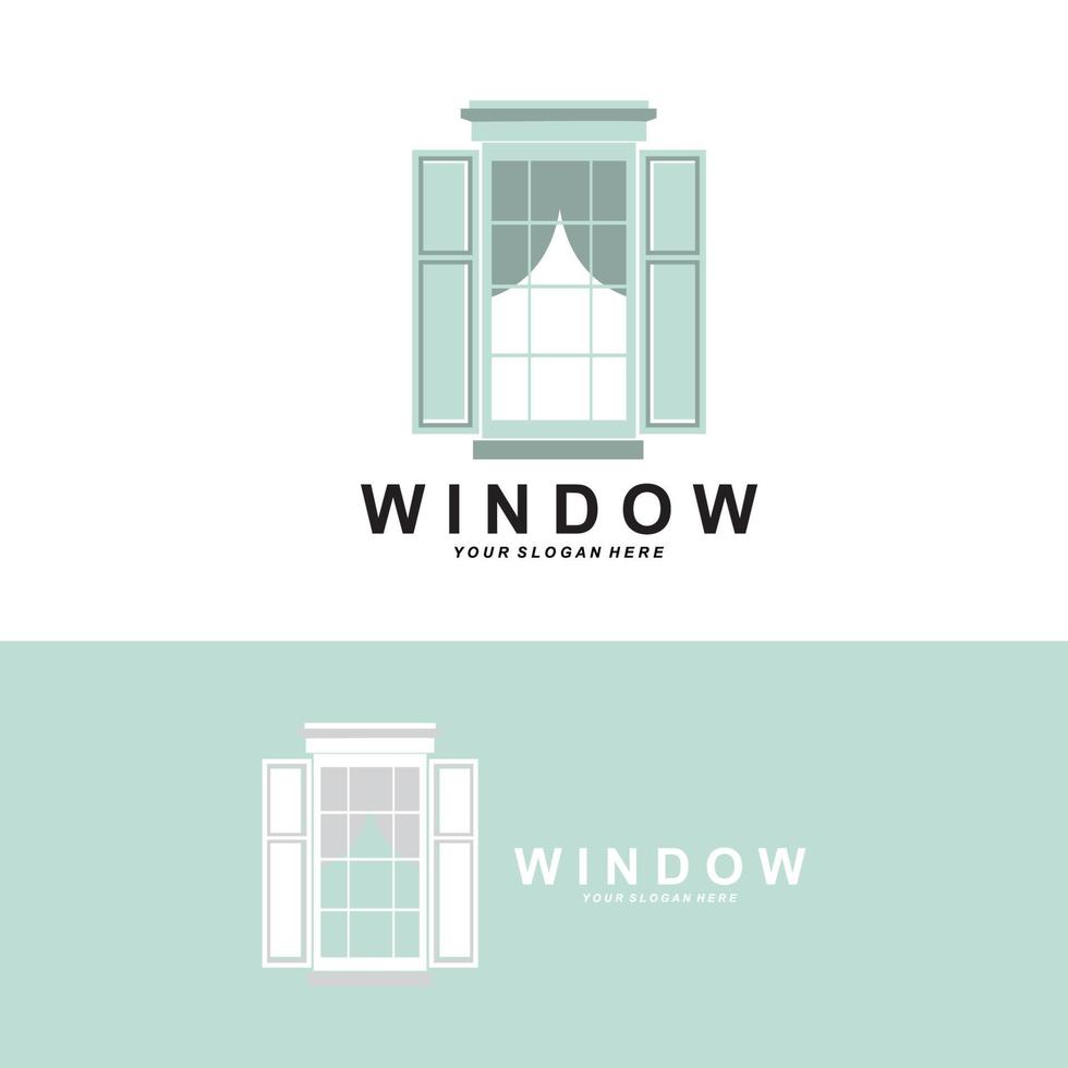 logo de fenêtre d'accueil, conception d'icône d'intérieur de maison vecteur