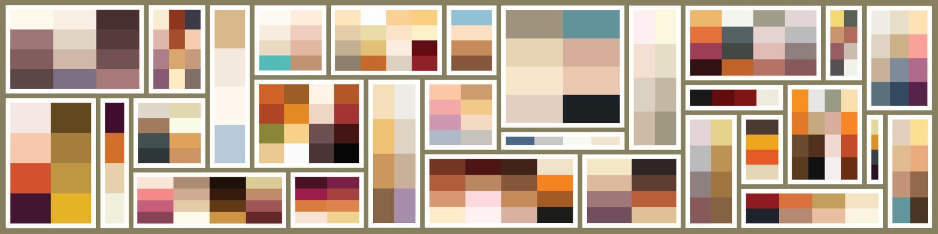 collection de palette de couleurs de café, couleurs, couleur de café, palette de couleurs vecteur