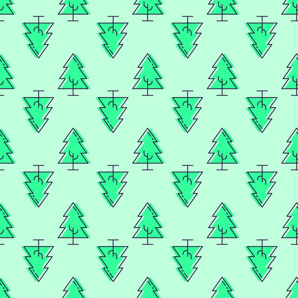 motif simple d'épicéa sur fond vert clair. image vibrante parfaite pour les sites Web, l'emballage, le textile, les cartes postales, les fonds d'écran. notion de nature vecteur