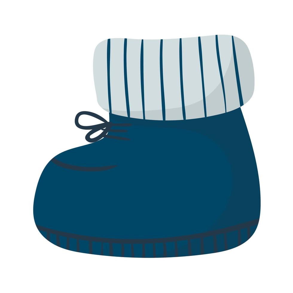 illustration de dessin animé isolé de vecteur de chaussures de chaussons bébé mignon.