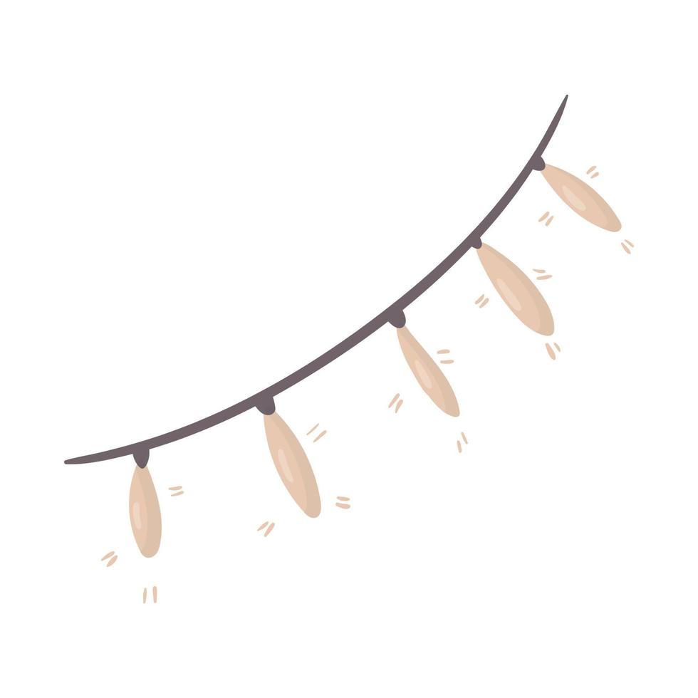 illustration vectorielle isolée de guirlande festive de noël avec ampoules. vecteur