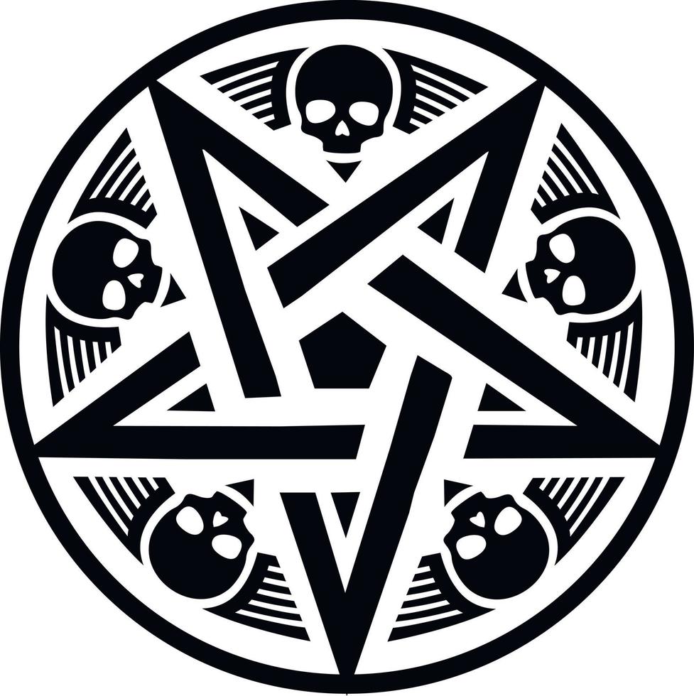 pentagramme de signe occulte, t-shirts de conception vintage grunge vecteur
