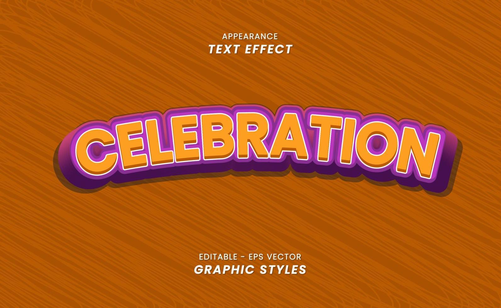 effets de texte d'apparence - texte de célébration modifiable. styles graphiques vecteur