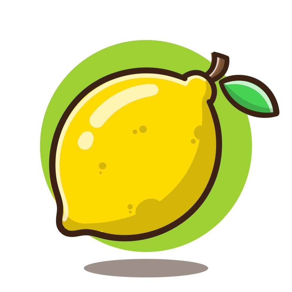 illustration du vecteur de fruits de citrons de dessin animé bon pour l'autocollant, l'éducation.