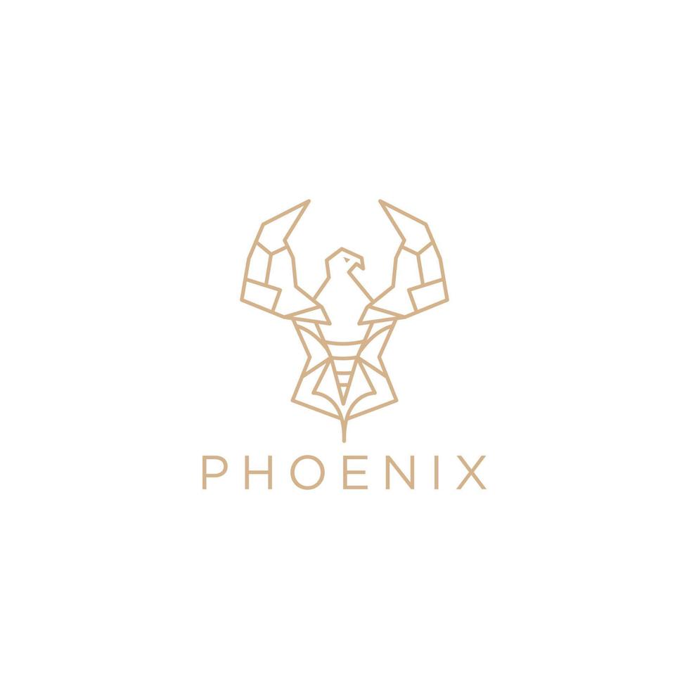 modèle d'icône de conception de logo phoenix vecteur