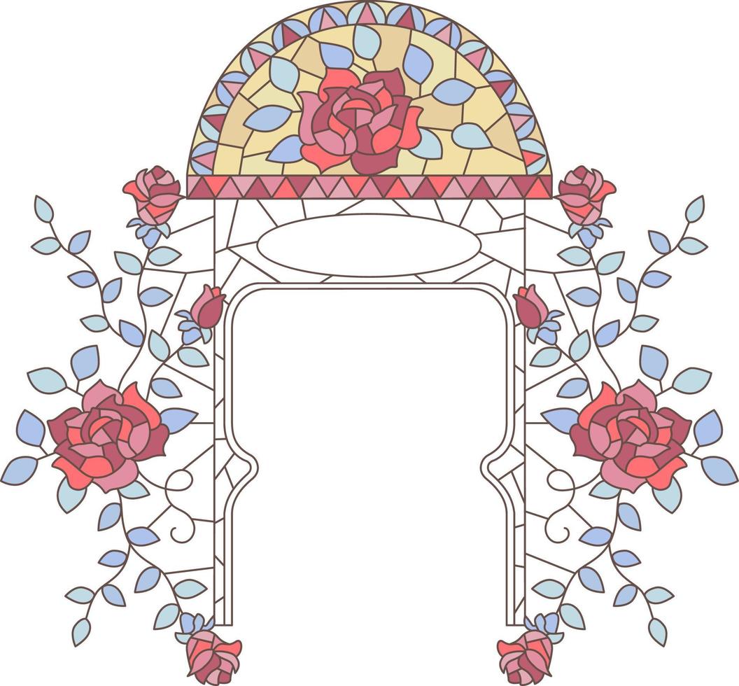 cadre art déco dans le thème de la rose vecteur