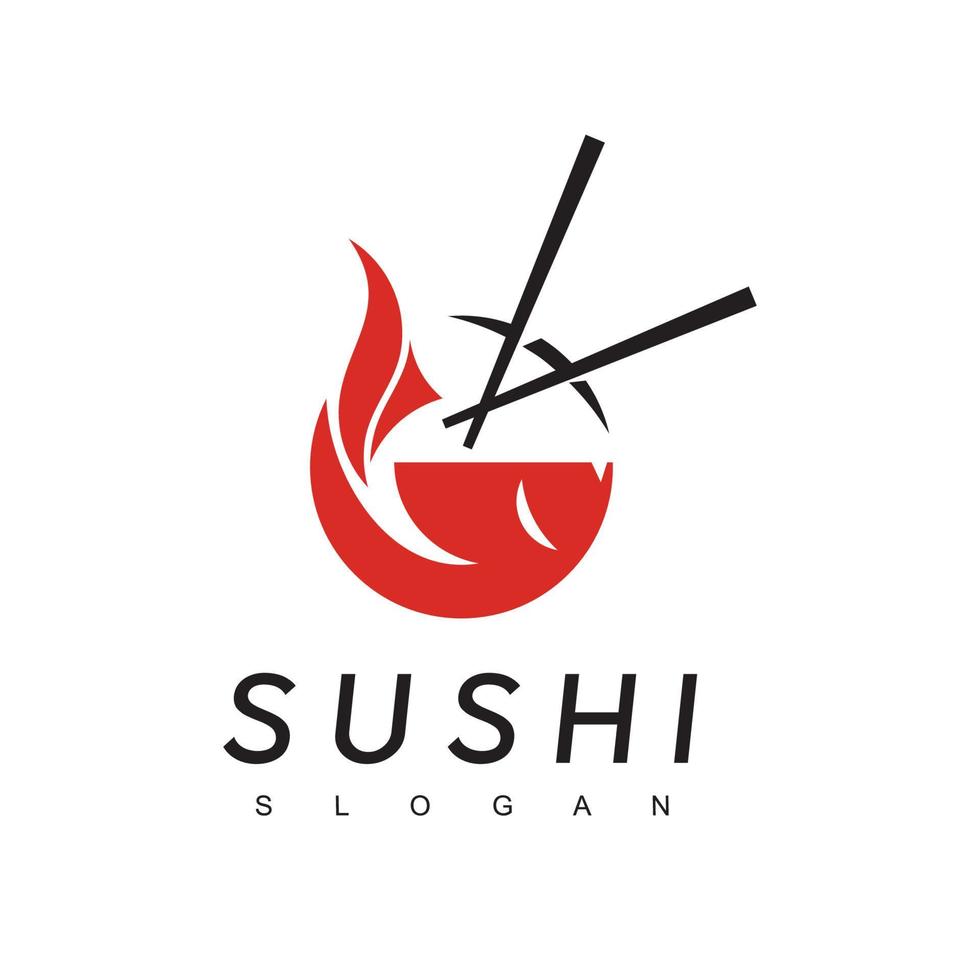 modèle de conception de logo de sushi. cuisine traditionnelle japonaise, icône de la nourriture vecteur