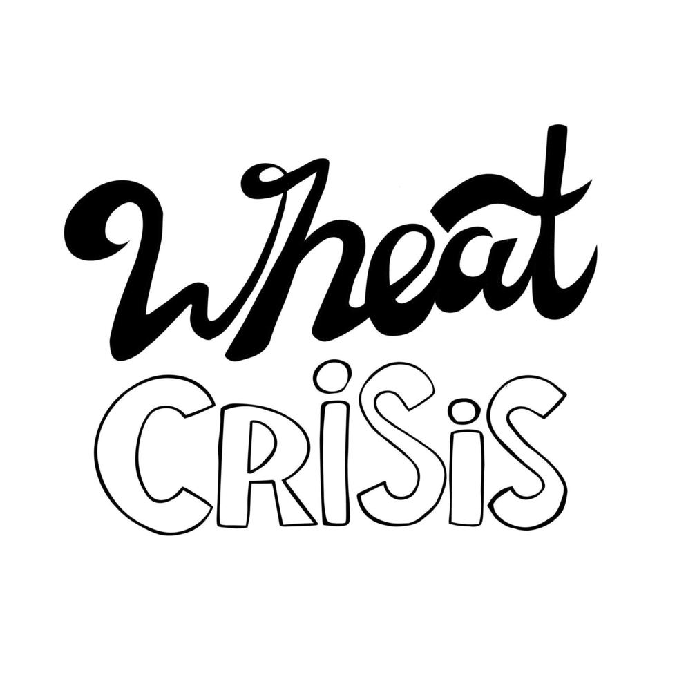 le mot crise du blé est écrit en grosses lettres noires. crise mondiale globale. plus grands exportateurs de céréales vecteur