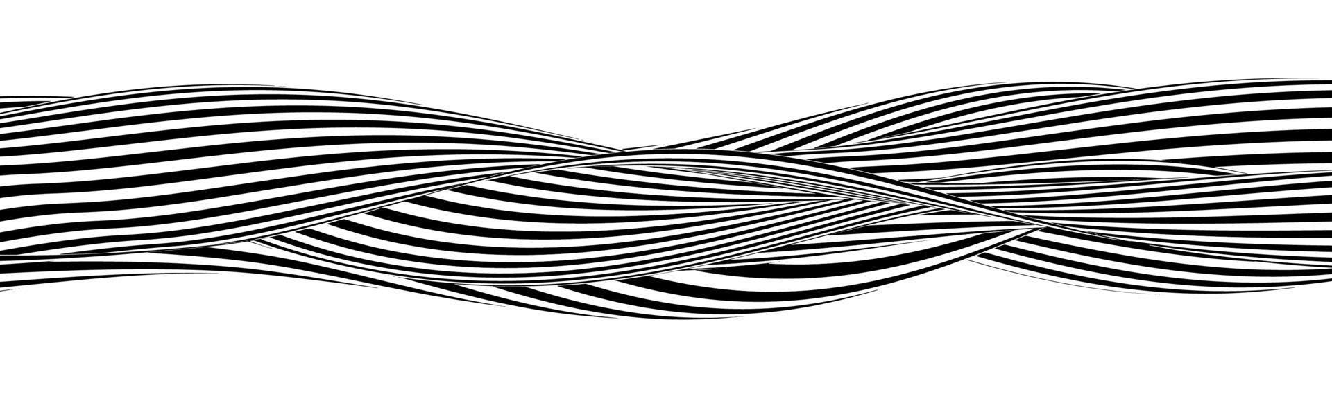 fond de lignes d'illusion d'optique. illusions abstraites en noir et blanc 3d. conception conceptuelle du vecteur d'illusion d'optique. illustration vectorielle eps 10