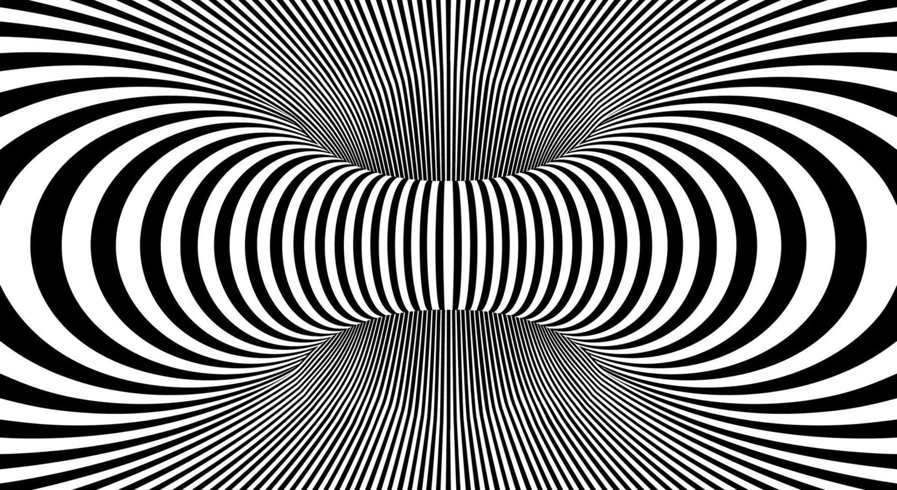 fond d'illusion d'optique lignes déformées. distorsion optique monochrome. eps 10 vecteur