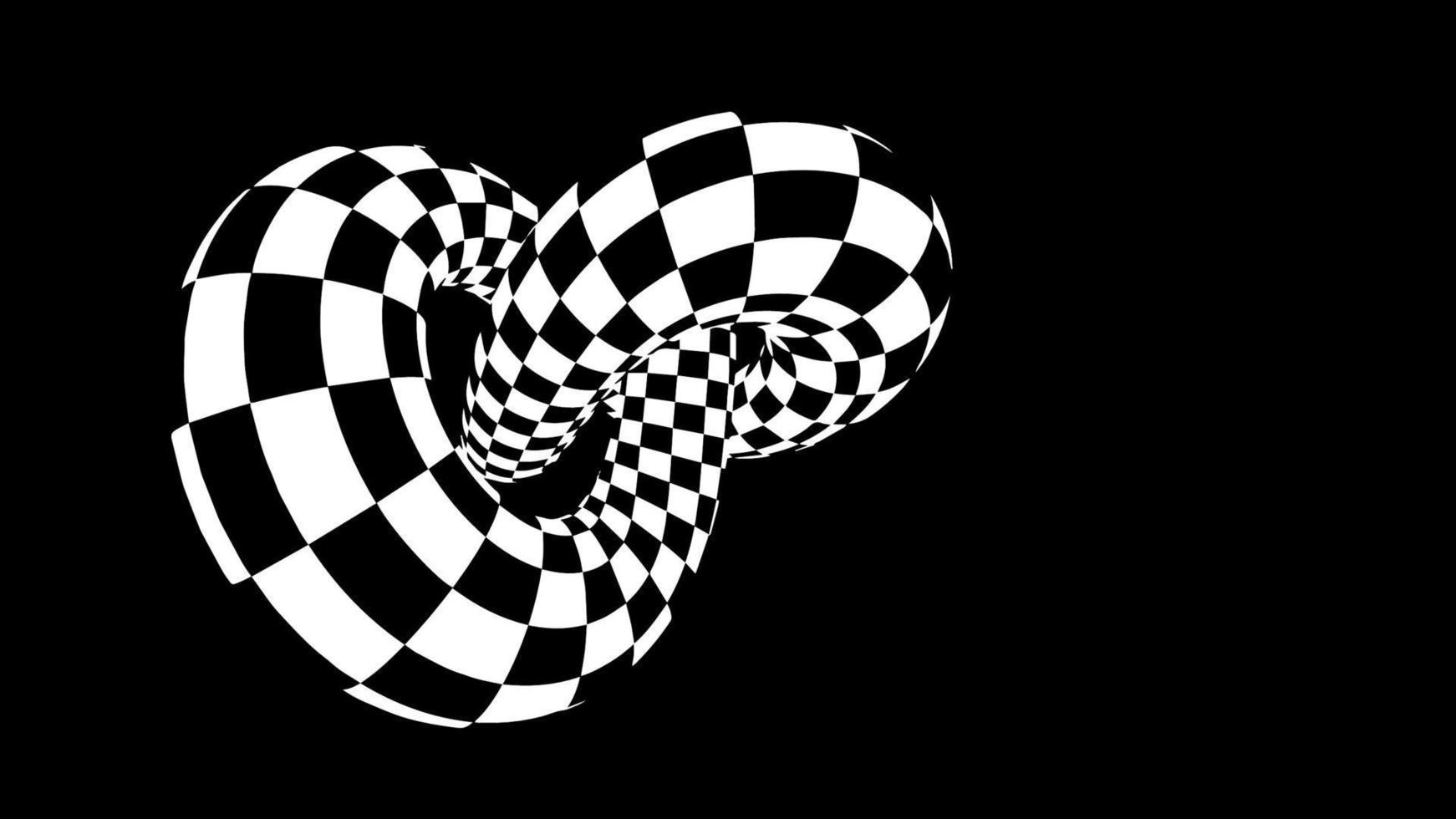 illustration vectorielle de tore à carreaux eps 10. vecteur d'illusion d'optique. fond de championnat de course.