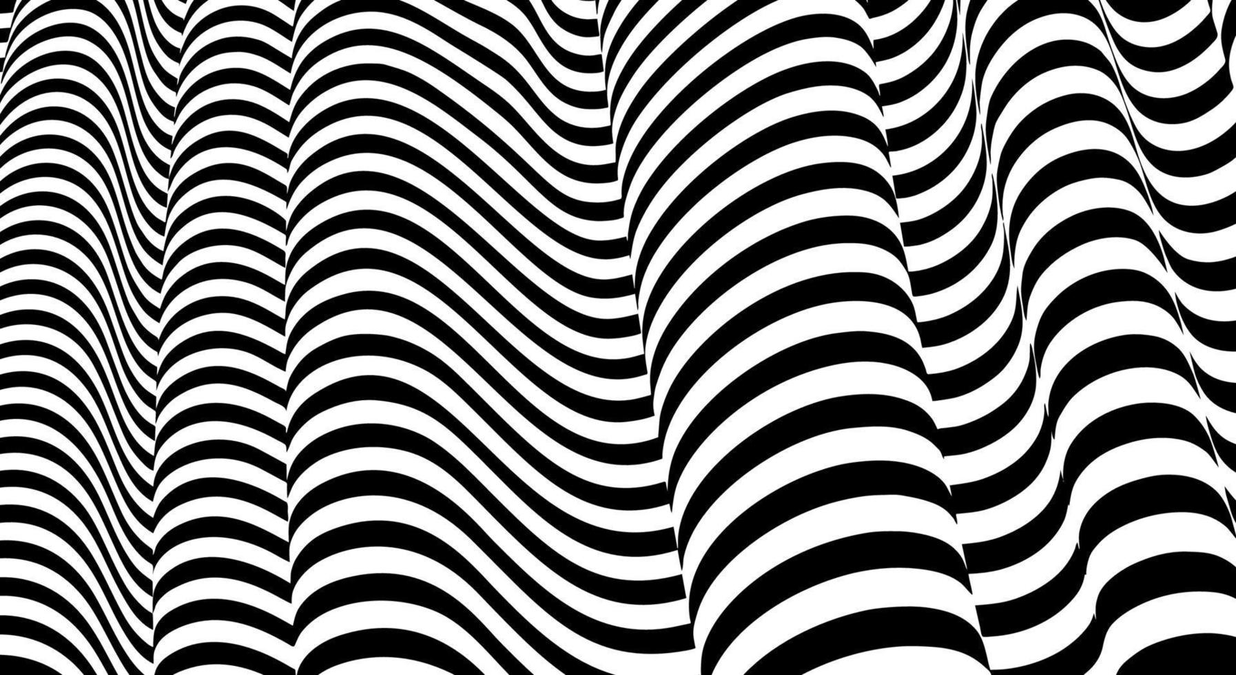 fond de lignes d'illusion d'optique. illusions abstraites en noir et blanc 3d. conception conceptuelle du vecteur d'illusion d'optique. illustration vectorielle eps 10