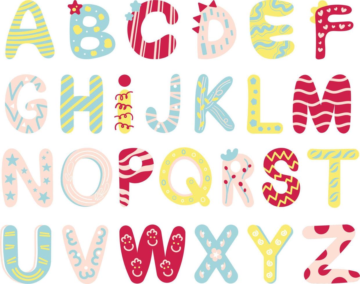 jeu d'illustration de l'alphabet d'apprentissage amusant vecteur