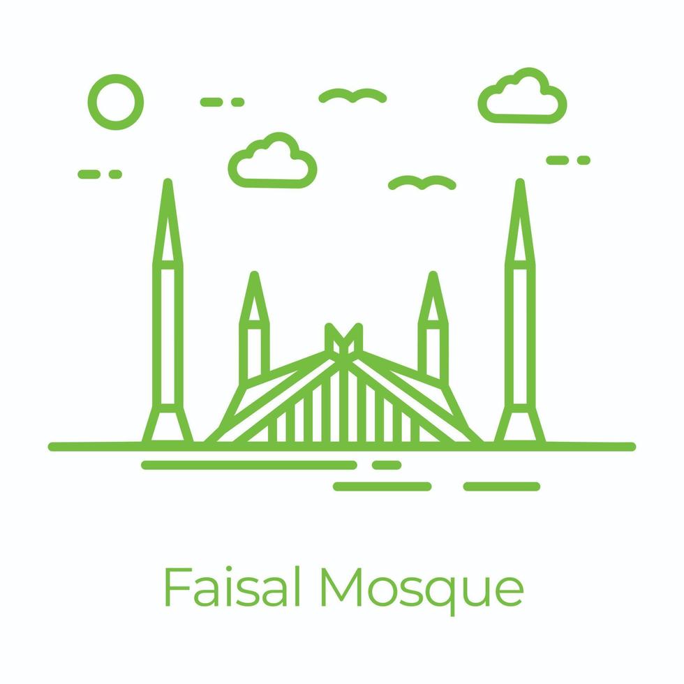 mosquée faisal branchée vecteur