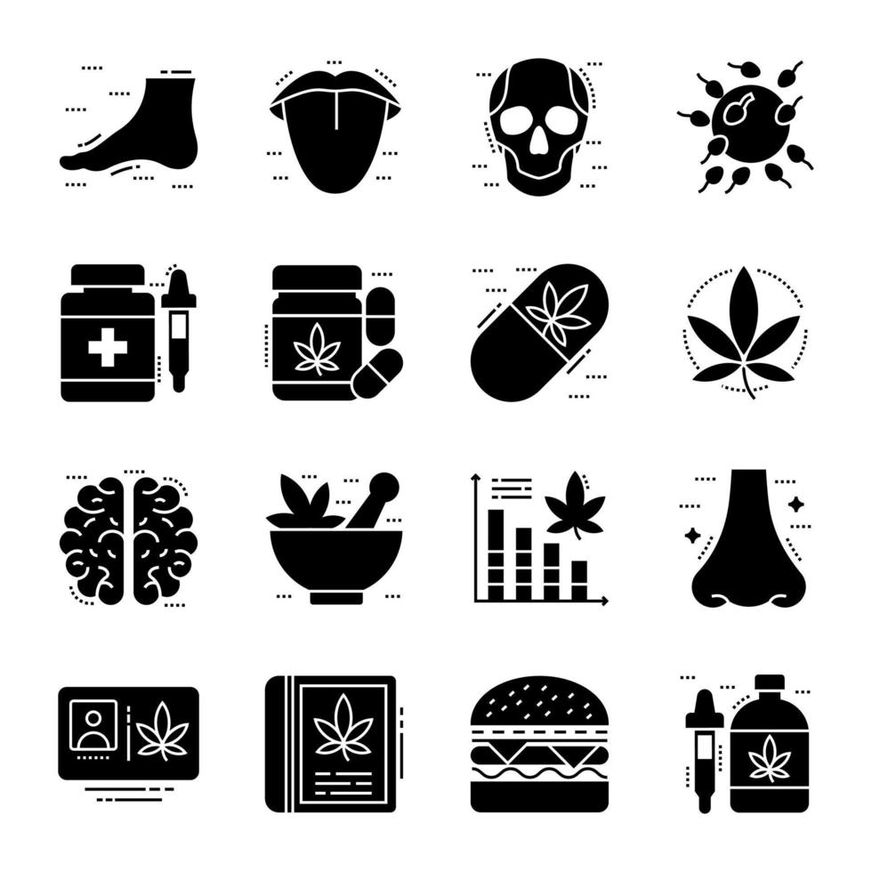 collection d'icônes de glyphe de soins de santé vecteur