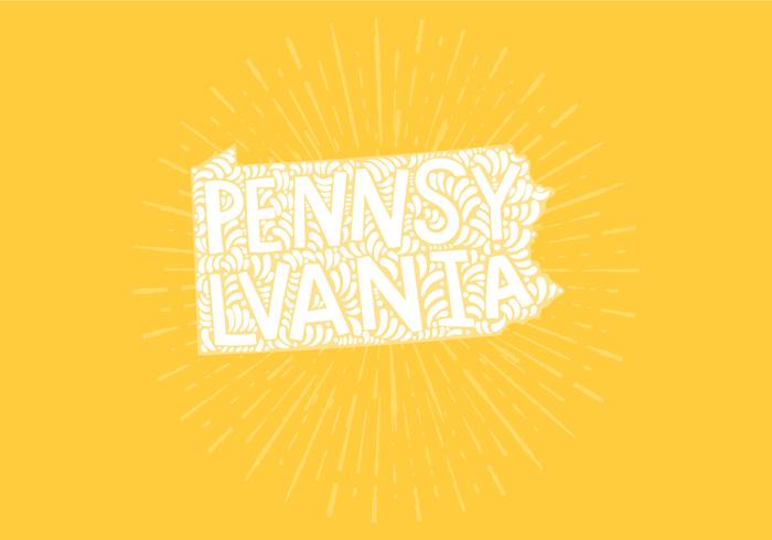 Lettrage d'état de Pennsylvanie vecteur