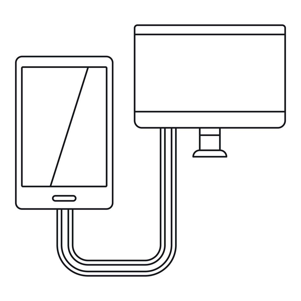icône de téléphone de connexion, style de contour vecteur