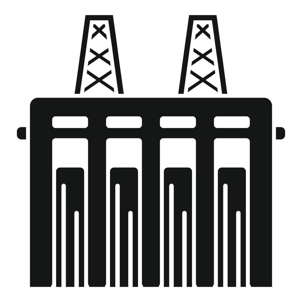 vecteur simple d'icône de station hydroélectrique. l'énergie de l'eau