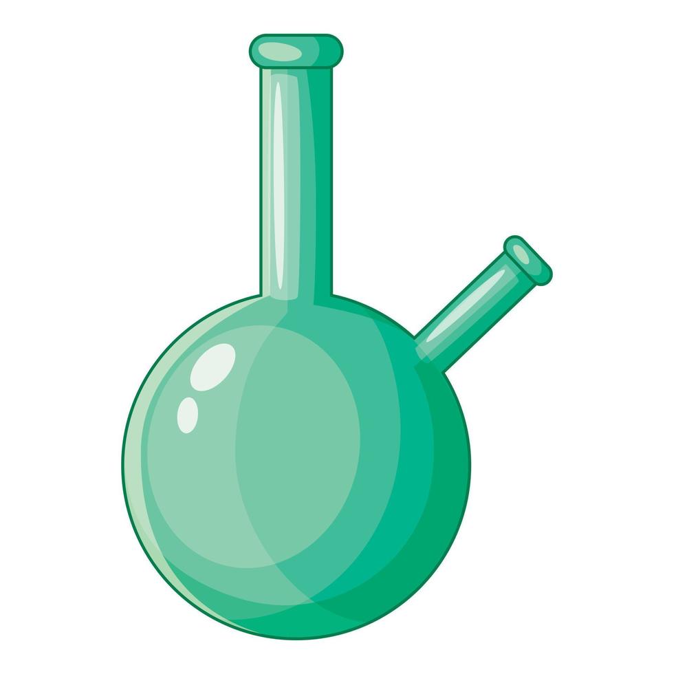 icône de bécher chimique, style cartoon vecteur