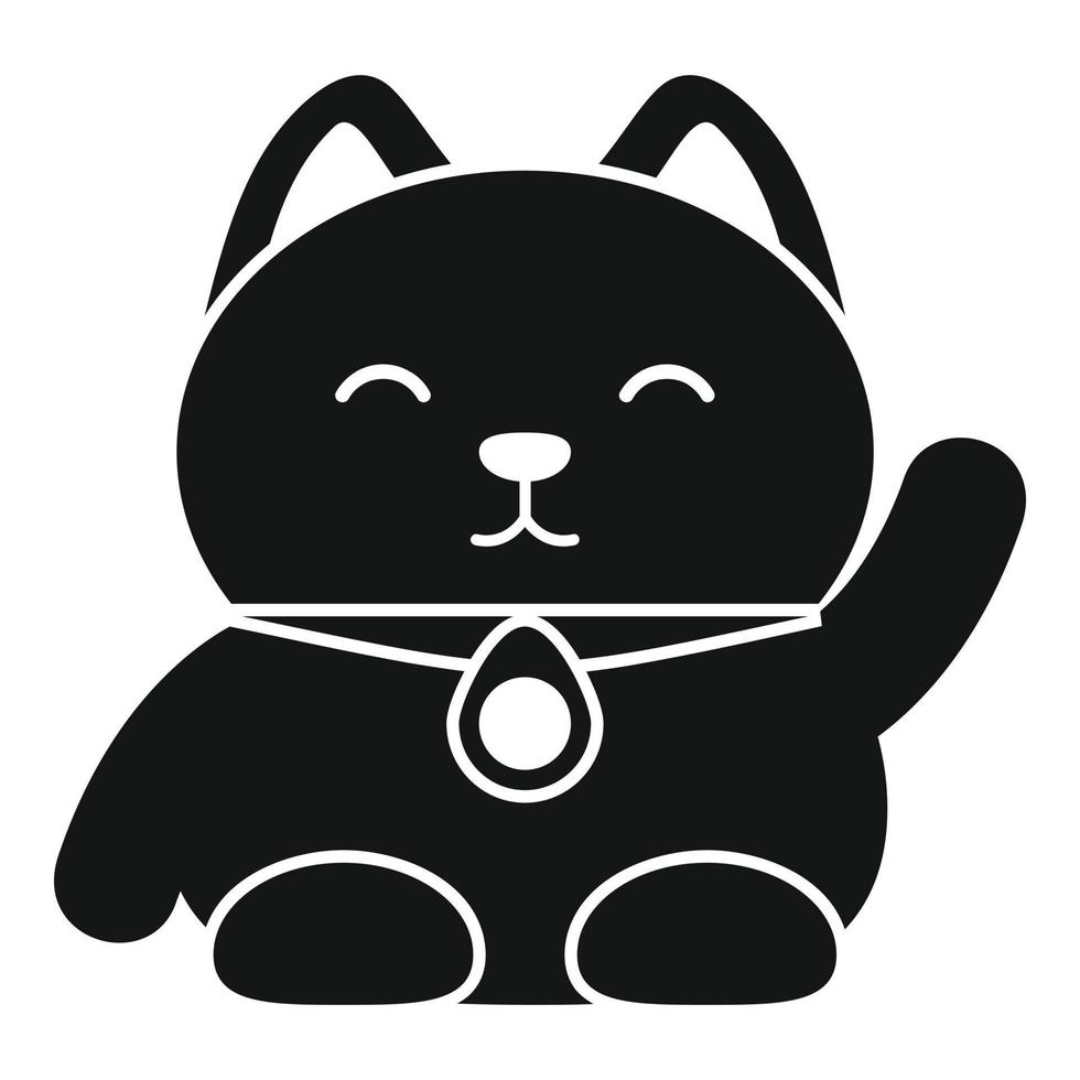 bon vecteur simple d'icône de chat chanceux. neko japon