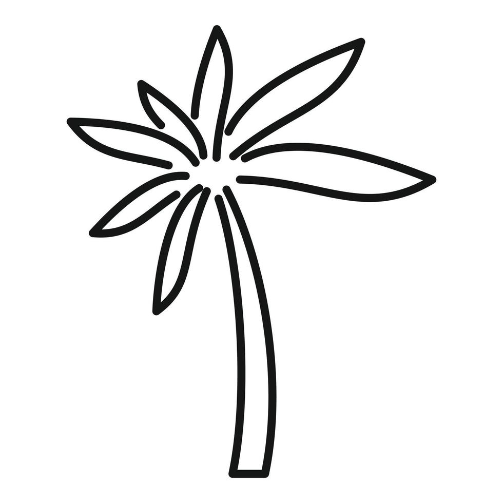 vecteur de contour d'icône de palmier forestier. arbre exotique