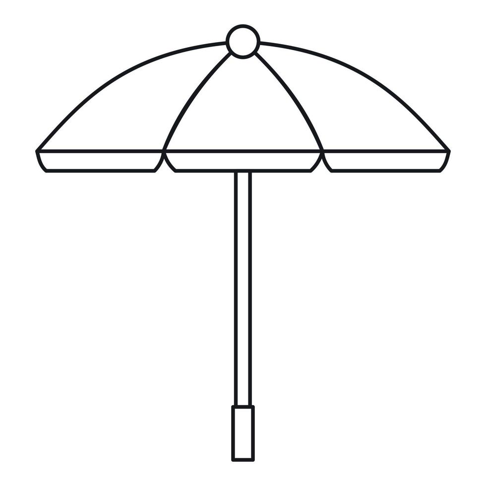 icône de parasol, style de contour vecteur