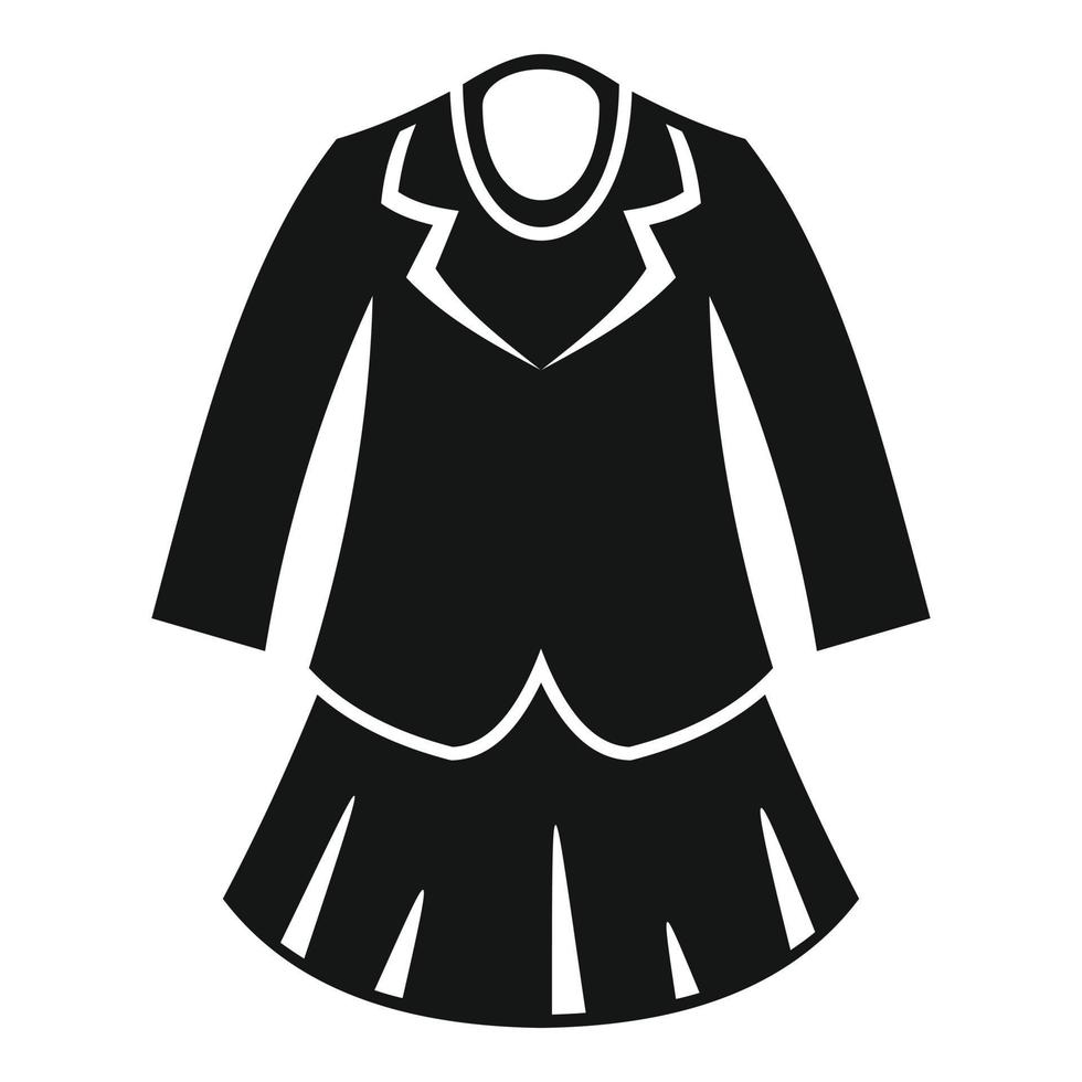 vecteur simple d'icône d'uniforme scolaire. fille robe