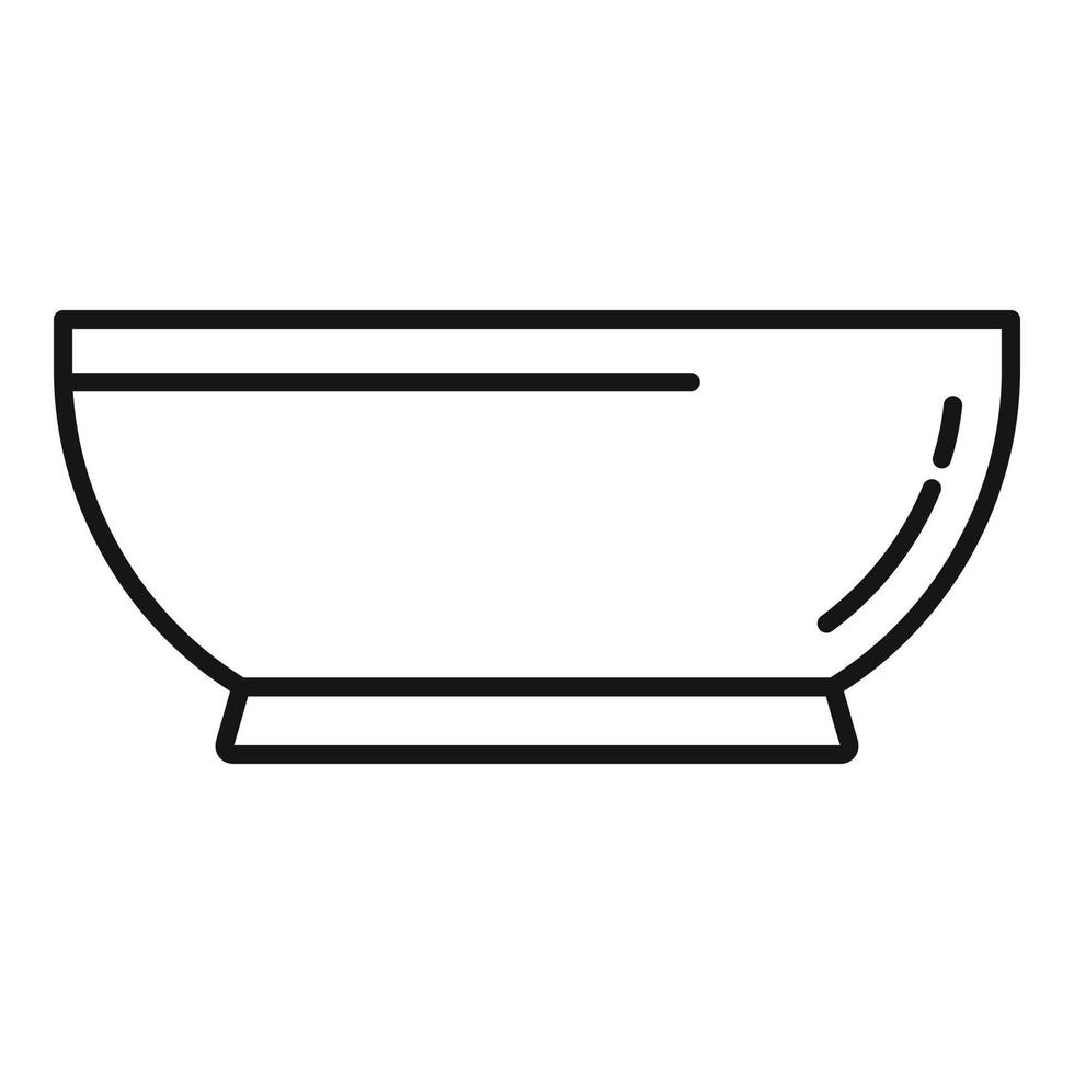 vecteur de contour d'icône de plaque de bol. plat de nourriture