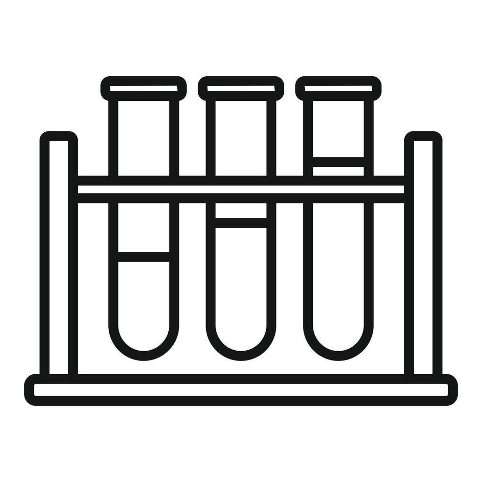 vecteur de contour d'icône de support de tube à essai. nourriture ogm