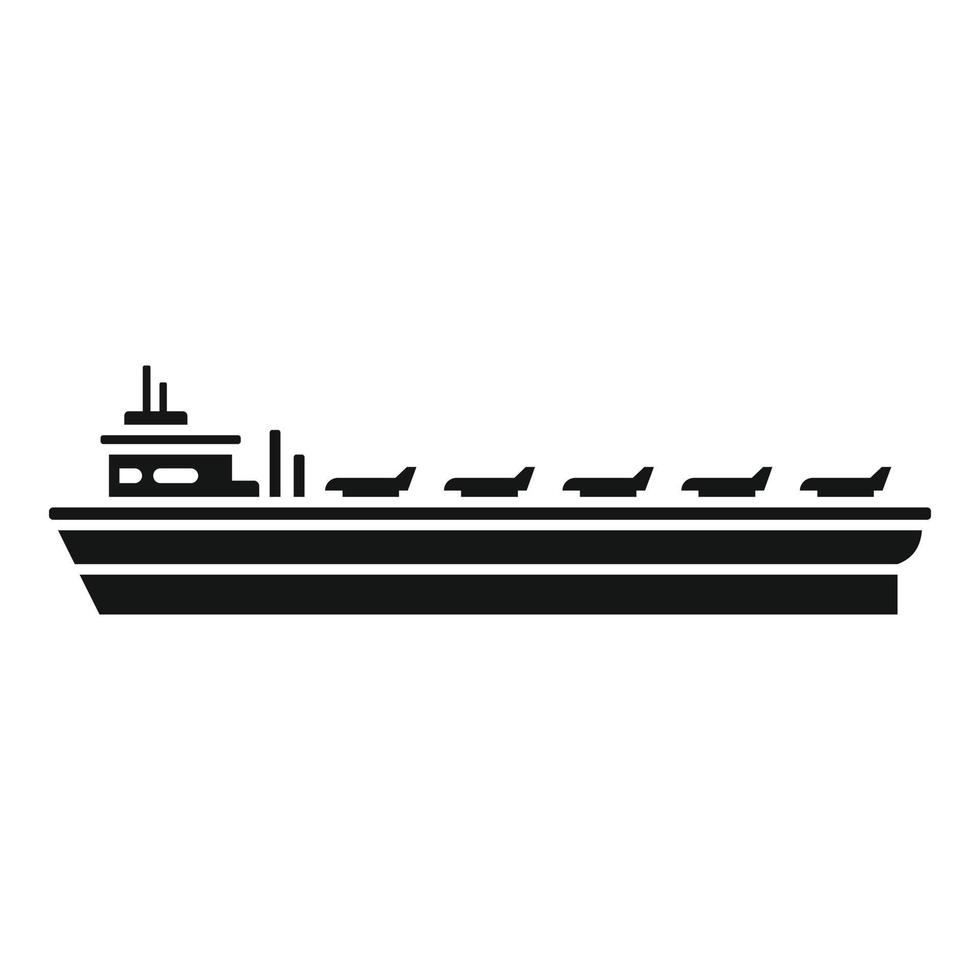 vecteur simple d'icône de navire d'avion. marine militaire