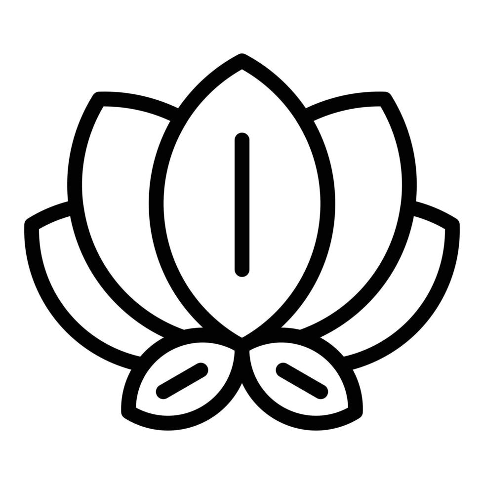 vecteur de contour d'icône de fleur de lotus. huile naturelle