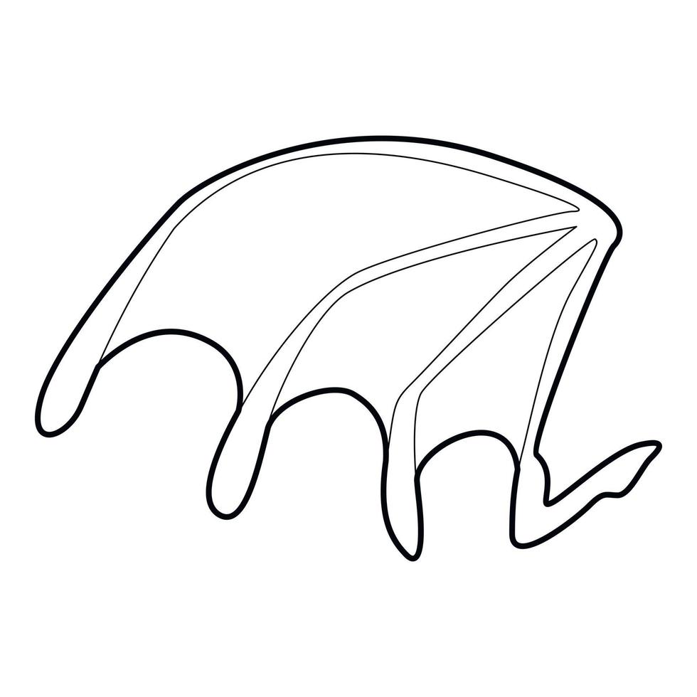 icône d'aile de chauve-souris, style de contour vecteur