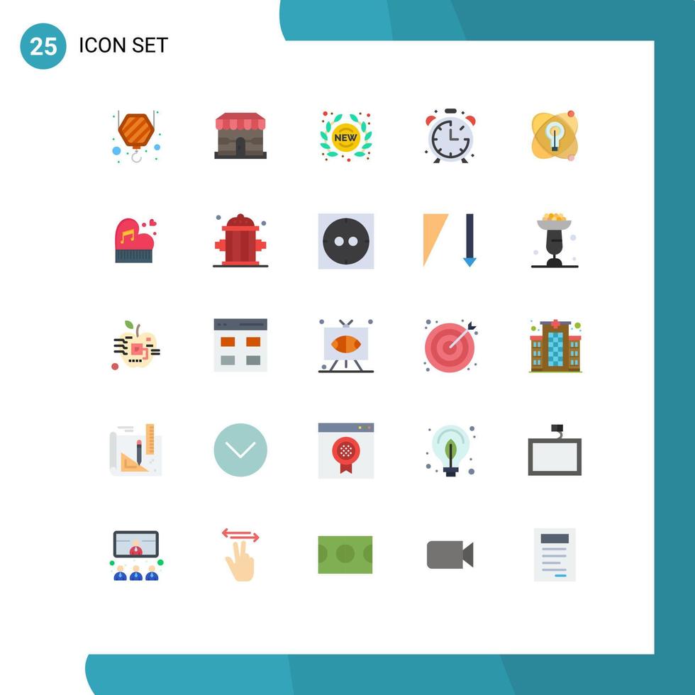 25 concept de couleur plate pour les sites Web mobiles et applications minuterie d'éducation nouvelle alarme d'éducation éléments de conception vectoriels modifiables vecteur