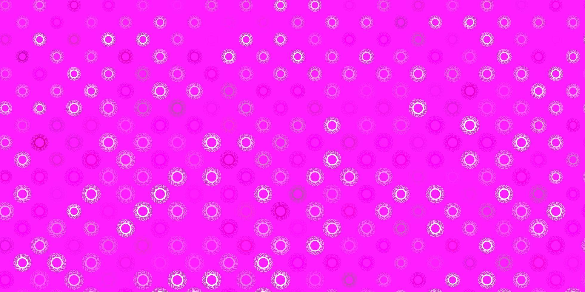 toile de fond rose avec des symboles de virus. vecteur