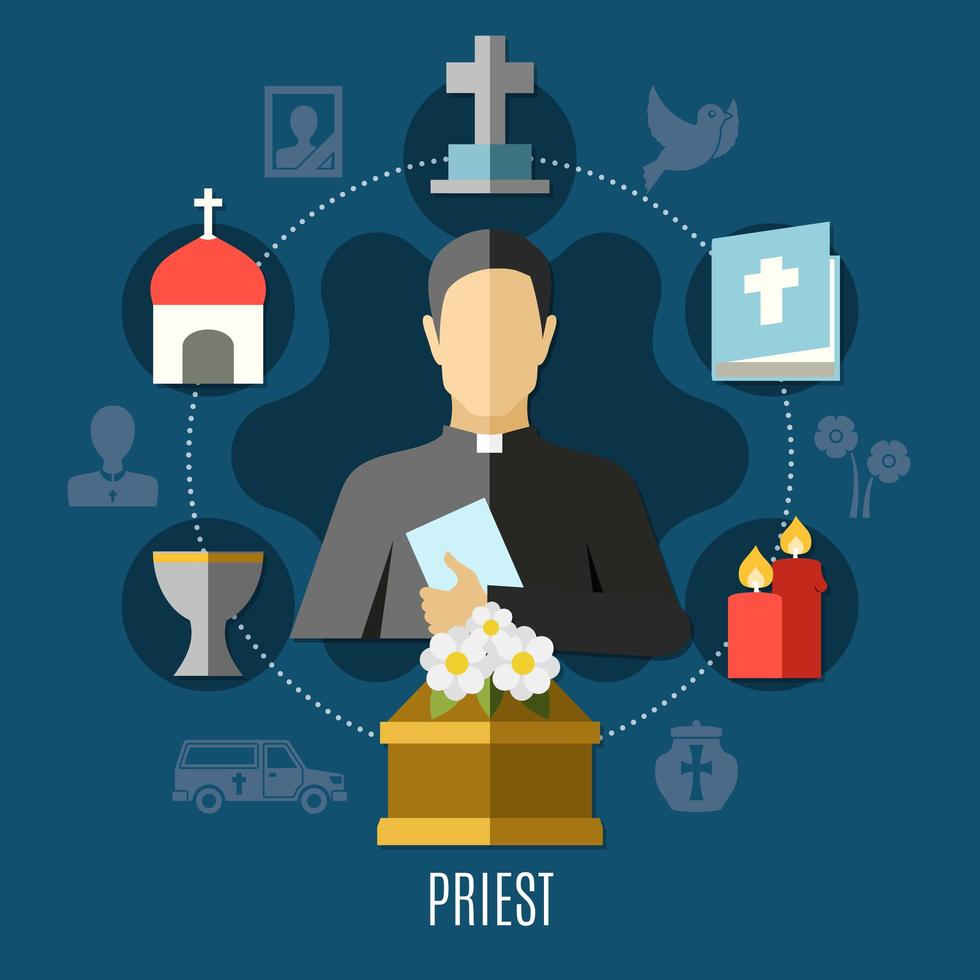 tableau conceptuel du prêtre vecteur